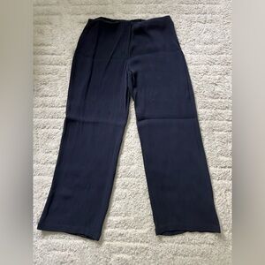 Eileen Fisher Silk Navy Dress Casual Pants Size Medium